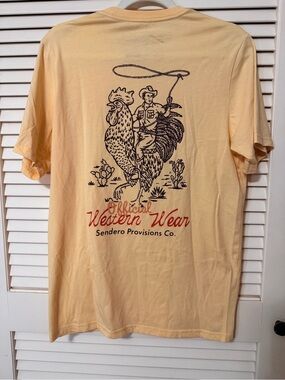Unisex Western Wear Graphic Tee - Yellow - Size Medium